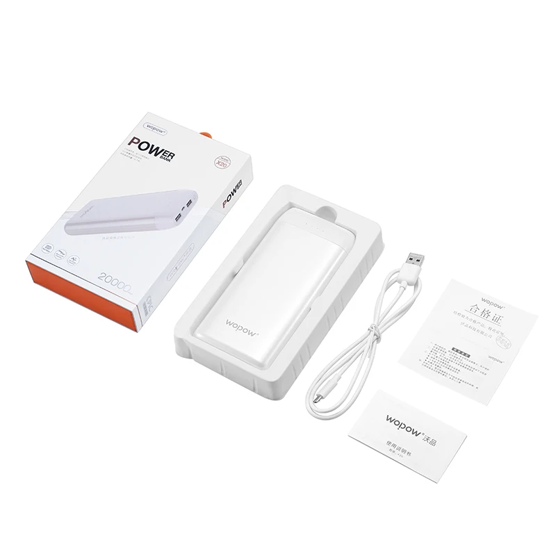 Wopow X20 large-capacity mobile power 20000 mAh portable mobile power phone power Bank charging treasure mobile power
Wopow X20 large-capacity mobile power 20000 mAh portable mobile power phone power Bank charging treasure mobile power
