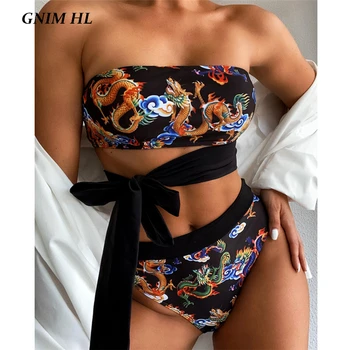 High Waist Bikini Swimwear Women With Belt Summer 2020 Sexy Bandeau Print Swimwear Two Pieces Bandage Swimming Suit For Women
High Waist Bikini Swimwear Women With Belt Summer 2020 Sexy Bandeau Print Swimwear Two Pieces Bandage Swimming Suit For Women