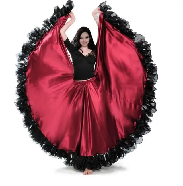 

1 piece 360 degree The Opening Dance Modern Dance Full-skirted Dress Spain Bullfighting Dance Skirt Long Sleeve Costumes