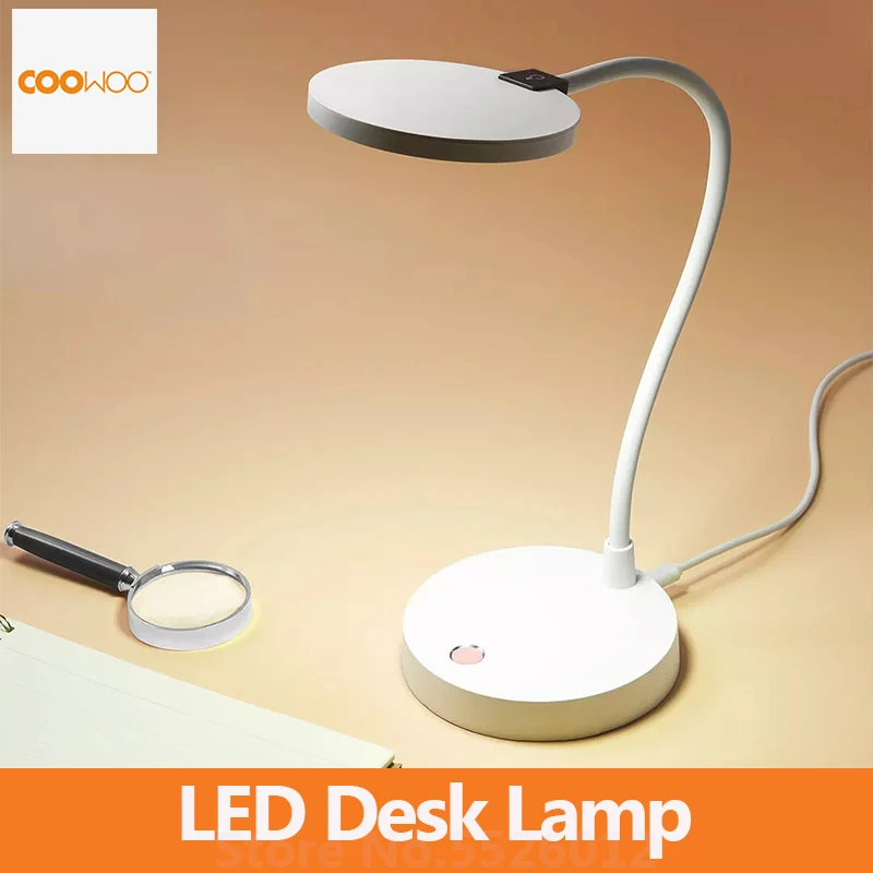 Фото Светодиодная настольная лампа COOWOO регулируемый светильник для защиты глаз