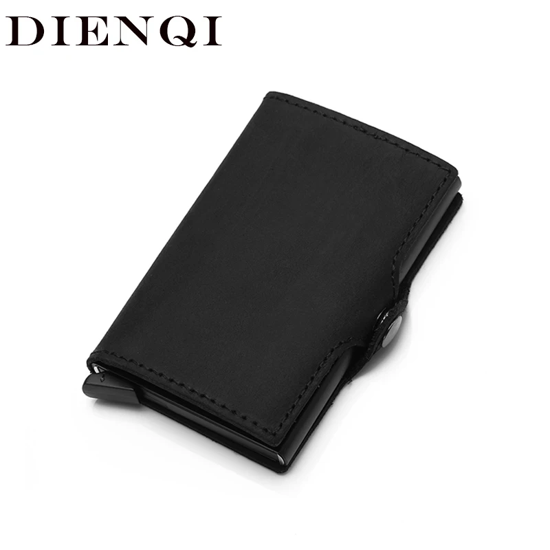 DIENQI Genuine Leather Credit Card Holder Case Anti Rfid Protector Wallet Aluminum Men Women Metal Bank Business id Card Holder
DIENQI Genuine Leather Credit Card Holder Case Anti Rfid Protector Wallet Aluminum Men Women Metal Bank Business id Card Holder