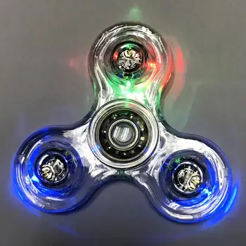 

LED Flash Light Hand Tri-Spinner EDC Fidget Desk Focus Kid Adult Anti-Stress Toy Relax ease your boredom and killing time toys