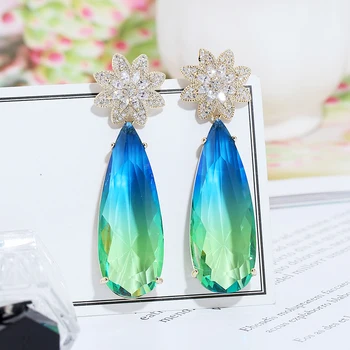 VERY GIRL New Water Drop Tourmaline Earrings Gradient Color Cubic Zircon Big Size Earrings for Women Wedding Banquet Jewelry
VERY GIRL New Water Drop Tourmaline Earrings Gradient Color Cubic Zircon Big Size Earrings for Women Wedding Banquet Jewelry