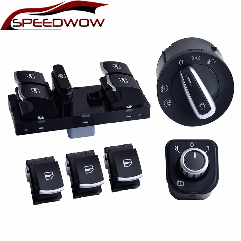 SPEEDWOW Master Window Control Switch Mirror Headlight Fog Lamp Button Set For V W J Etta 6 Golf GTI 5 6 Tiguan Passat B6 CC
SPEEDWOW Master Window Control Switch Mirror Headlight Fog Lamp Button Set For V W J Etta 6 Golf GTI 5 6 Tiguan Passat B6 CC