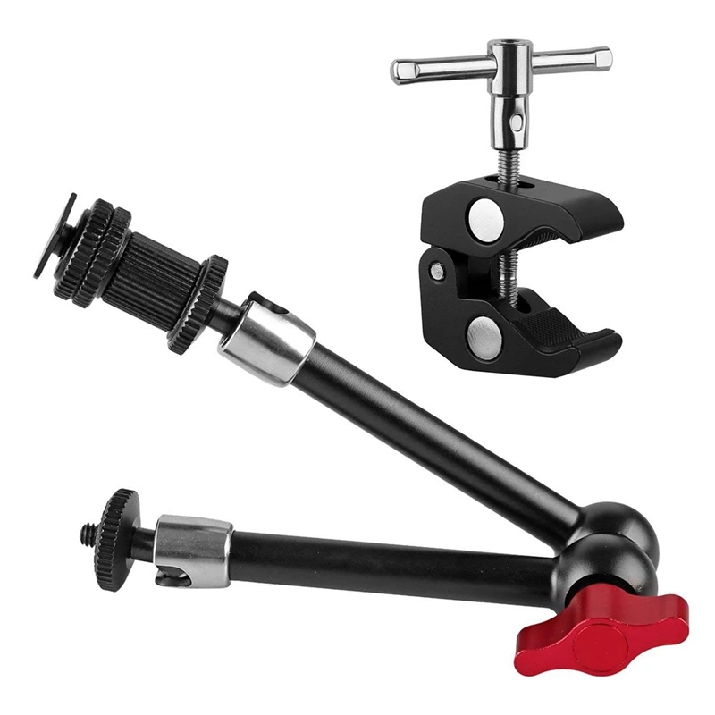 11 Inch Adjustable Articulating Friction Magic Arm & Large Super Clamp Compatible With Dslr Camera Rig, Led Lights, Flash Light,
11 Inch Adjustable Articulating Friction Magic Arm & Large Super Clamp Compatible With Dslr Camera Rig, Led Lights, Flash Light,