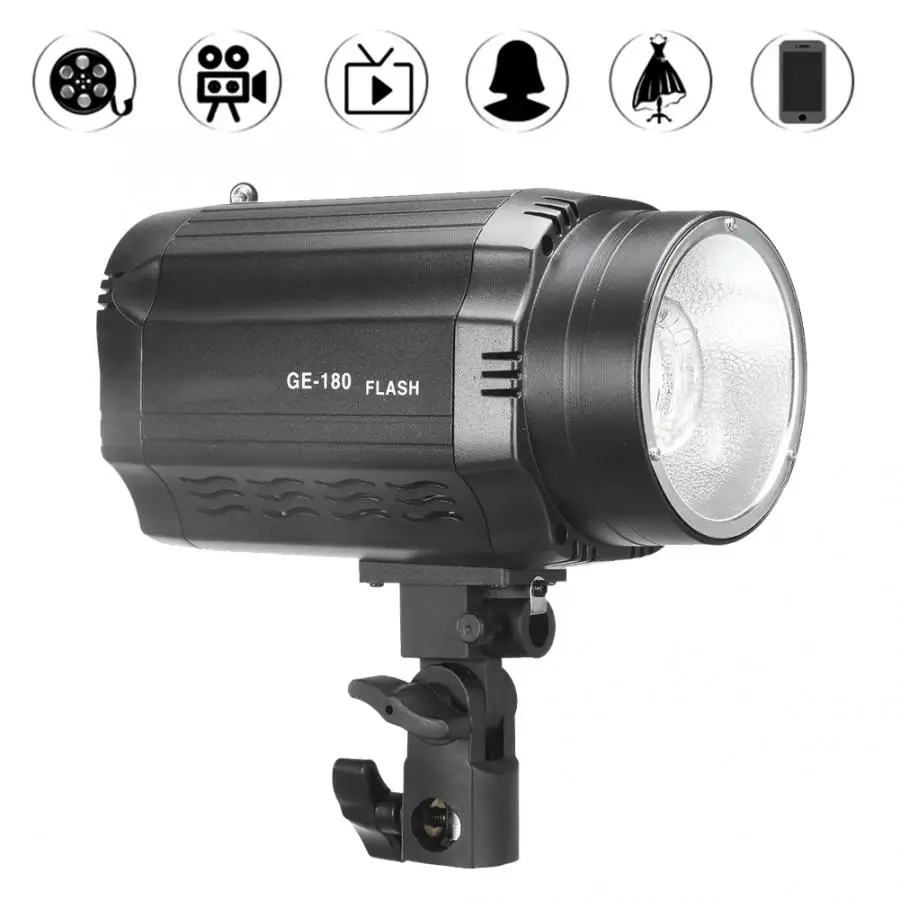 GE-180 180W NiceFoto Mini Studio Flash Light GN46 CCT 5500 Strobe flash photo light photographic equipment for video shooting
GE-180 180W NiceFoto Mini Studio Flash Light GN46 CCT 5500 Strobe flash photo light photographic equipment for video shooting