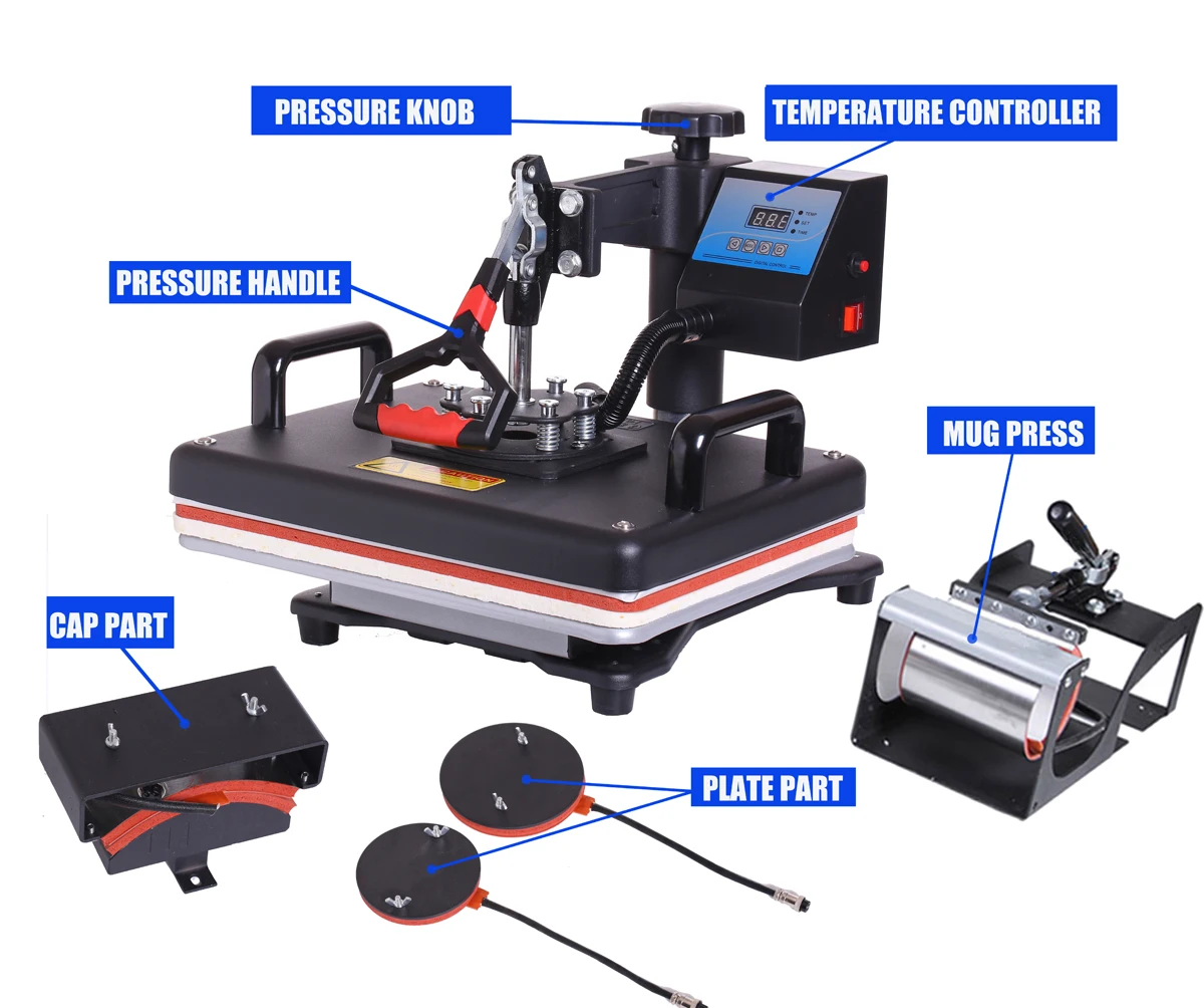 Cheap 29*38CM 5 in 1 Combo Heat press Machine Sublimation Printer 2D Heat Transfer Machine for Cap Mug Plate Tshirts CE Approved
Cheap 29*38CM 5 in 1 Combo Heat press Machine Sublimation Printer 2D Heat Transfer Machine for Cap Mug Plate Tshirts CE Approved