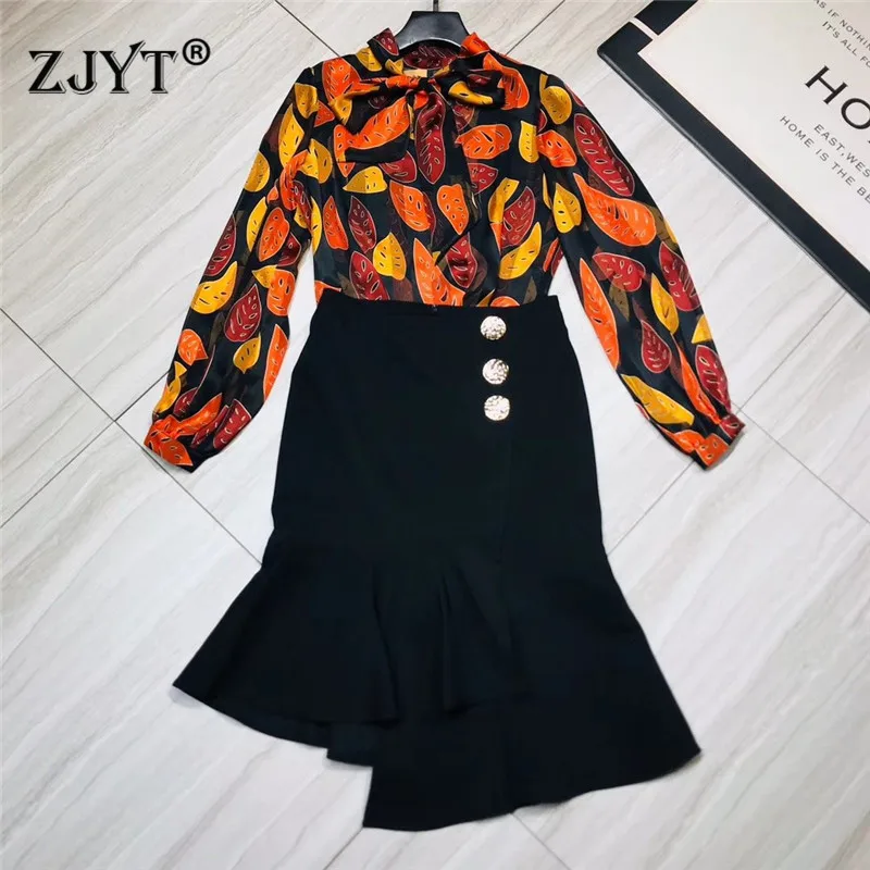 2020 New Spring Elegant Lady Skirt 2piece Set Women Designers Office Outfits Bow Collar Print Blouse and Fishtail Skirt Suit Set
2020 New Spring Elegant Lady Skirt 2piece Set Women Designers Office Outfits Bow Collar Print Blouse and Fishtail Skirt Suit Set
