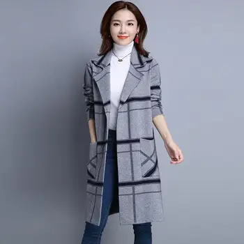 2019 Spring Autumn New Korean Color Matching long Sweaters Women Cardigan Plaid Coat Female loose Large size Sweater Open stitch
2019 Spring Autumn New Korean Color Matching long Sweaters Women Cardigan Plaid Coat Female loose Large size Sweater Open stitch