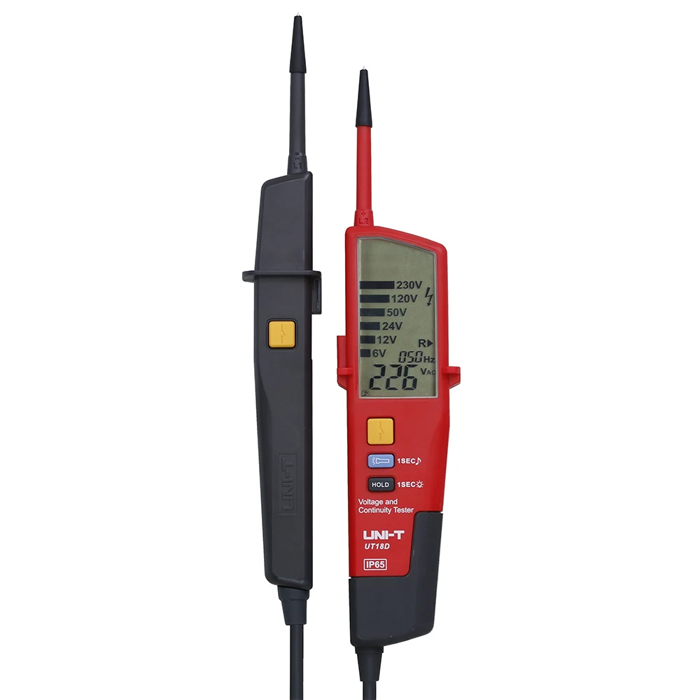 UT18D Voltage and Continuity Tester RCD Test Built-in Lights Waterproof AC/DC Voltage Tester
UT18D Voltage and Continuity Tester RCD Test Built-in Lights Waterproof AC/DC Voltage Tester