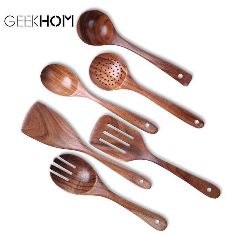 GEEKHOM Wooden Cooking Utensils Set Heat Resistant Cookware Spatula Set Wooden Handle Kitchen Accessories Cooking Tools
GEEKHOM Wooden Cooking Utensils Set Heat Resistant Cookware Spatula Set Wooden Handle Kitchen Accessories Cooking Tools