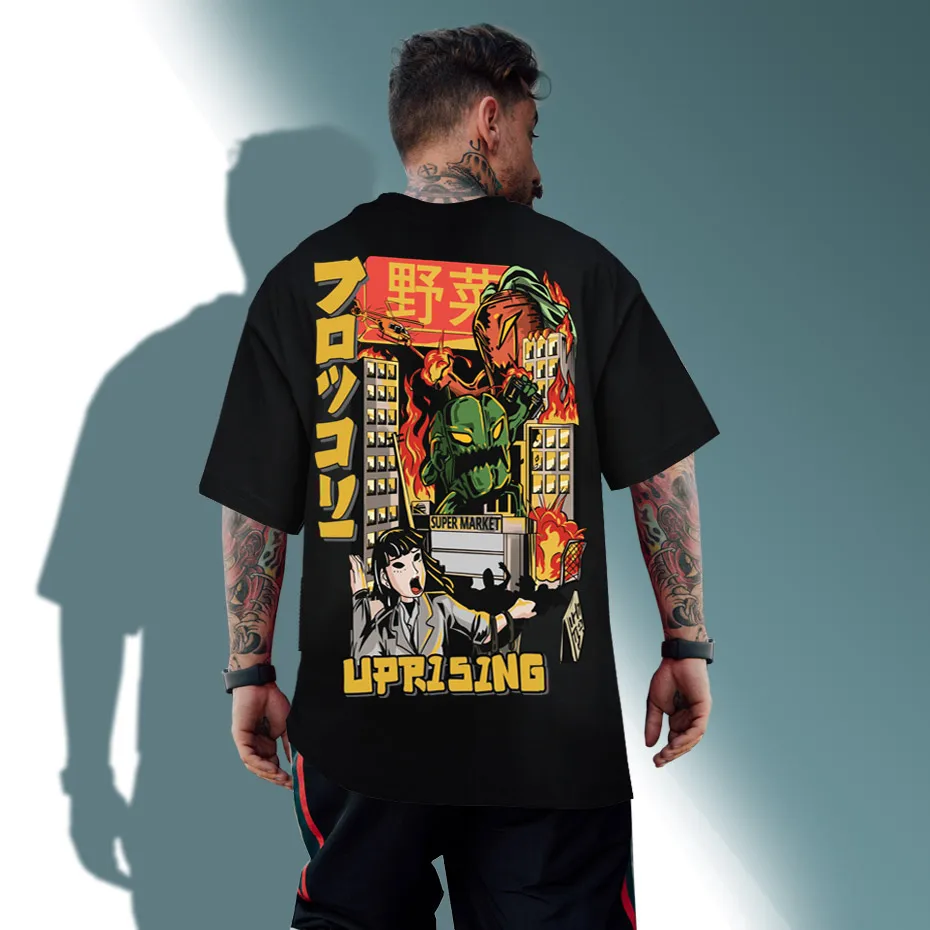 2021 Мужская футболка в стиле хип хоп японском Харадзюку С мультипликационным