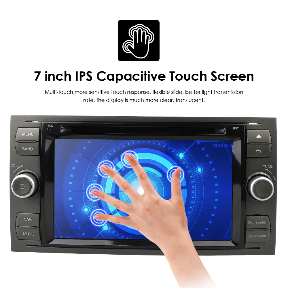 Excellent IPS 2 din Android 9.0 4G 64G Car GPS For Ford Mondeo S-max Focus C-MAX Galaxy Fiesta transit Fusion Connect kuga DVD PLAYER 13