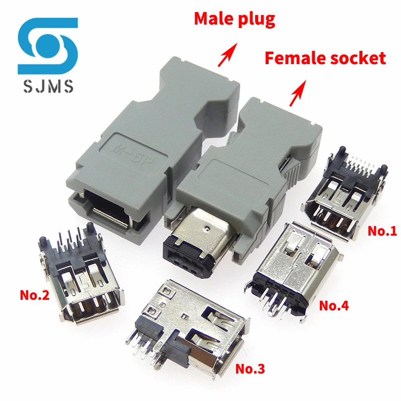 Servo Motor Encoder USB Sonnector Socket 55100-0670 IEEE 1394 - 6PIN plug 55100-0600 SM-6P M-6P Wire Connector Male female
Servo Motor Encoder USB Sonnector Socket 55100-0670 IEEE 1394 - 6PIN plug 55100-0600 SM-6P M-6P Wire Connector Male female