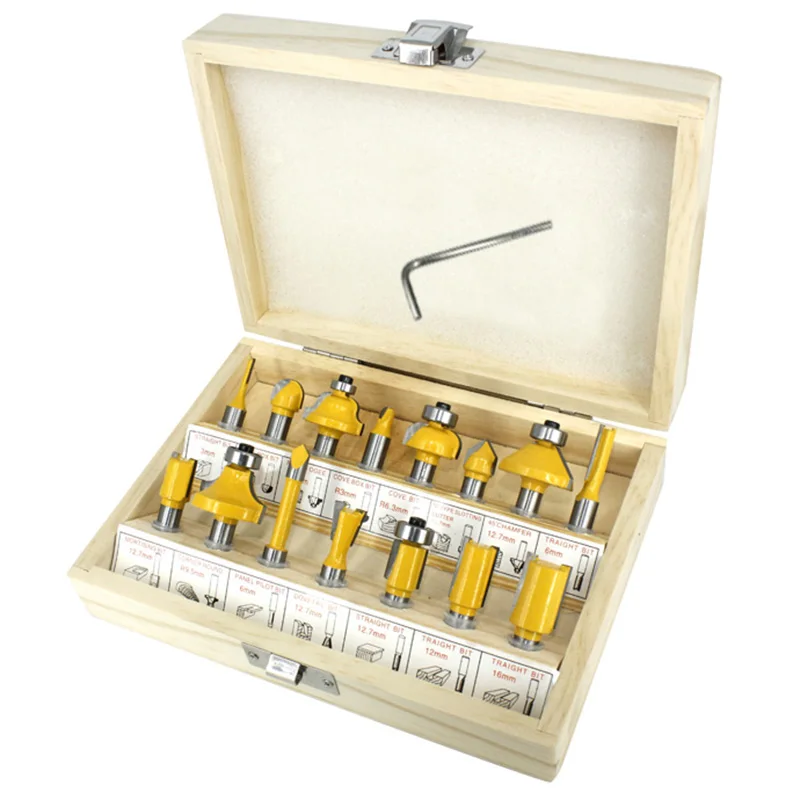 Router Bits 15Pcs 8mm Router Bit Set Trimming Straight Milling Cutter for Wood Bits Tungsten Carbide Cutting Woodworking
Router Bits 15Pcs 8mm Router Bit Set Trimming Straight Milling Cutter for Wood Bits Tungsten Carbide Cutting Woodworking
