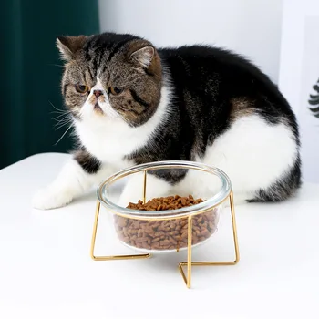 Pet Elevated Feeder Glass Bowl Steel Stand for Cats Dogs Tilted with Iron Bracket Stand Cat Dog Bowl Raised Cat Food Water Bowl 
Pet Elevated Feeder Glass Bowl Steel Stand for Cats Dogs Tilted with Iron Bracket Stand Cat Dog Bowl Raised Cat Food Water Bowl