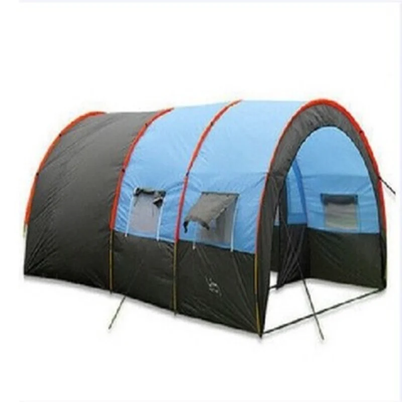 

5-8 Person Use Ultralarge One Hall 1 Bedroom Double Layer Camping Tunnel Sun Shelter Large Gazebo Beach Tent