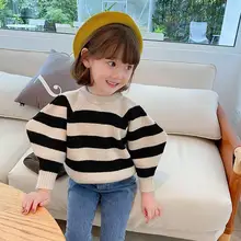 Cute Loose Knitting Winter Warm Girls Sweater Kids Plus Velvet Toddler Teens Tops Thicken Children Stripe High Quality Gift
Cute Loose Knitting Winter Warm Girls Sweater Kids Plus Velvet Toddler Teens Tops Thicken Children Stripe High Quality Gift