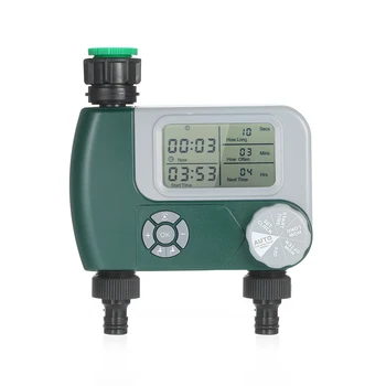 Programmable Digital Hose Faucet Timer Battery Operated Automatic Watering Sprinkler System Irrigation Controller with 2 Outlet
Programmable Digital Hose Faucet Timer Battery Operated Automatic Watering Sprinkler System Irrigation Controller with 2 Outlet