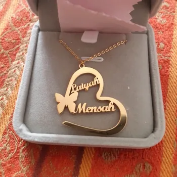 Handmade Custom Name Butterfly Heart Necklace For Women Stainless Steel Boho Jewellry Personalized Nameplate Pendant Necklaces 
Handmade Custom Name Butterfly Heart Necklace For Women Stainless Steel Boho Jewellry Personalized Nameplate Pendant Necklaces