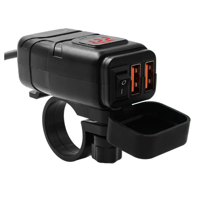 DC 12V USB Adapter Voltmeter with ON OFF Switch Motorcycle Quick Phone Charger Waterproof QC 3.0 Dual USB Fast Charger
DC 12V USB Adapter Voltmeter with ON OFF Switch Motorcycle Quick Phone Charger Waterproof QC 3.0 Dual USB Fast Charger