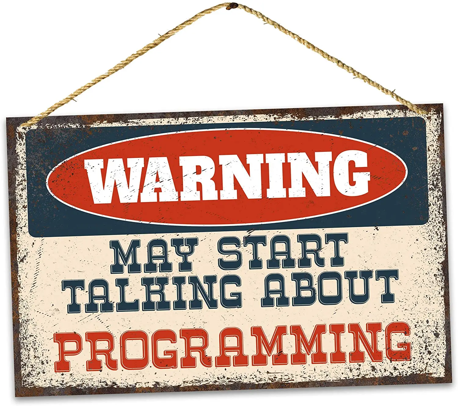 Warning Programming - Rectangle Signs High Intensity Grade Metal Waterproof Weather Resistant Easy to Mount 8"x12" | Дом и сад