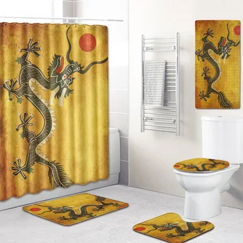 Bathroom Shower Curtain Mat Toilet Cover Mat Waterproof Bath Mat Five-Piece Carpet
Bathroom Shower Curtain Mat Toilet Cover Mat Waterproof Bath Mat Five-Piece Carpet