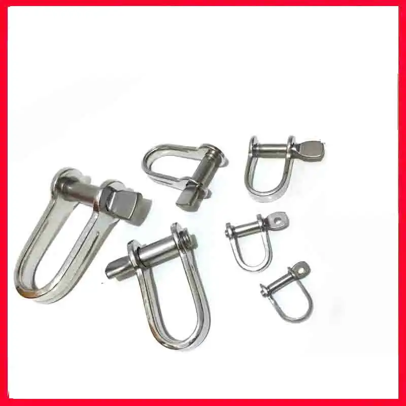Stainless Steel 316 Marine Grade Flat Dee Shackle High Tensile Screw Pin Anchor Shackle Boat Yart Accessories M4-M12 (5)