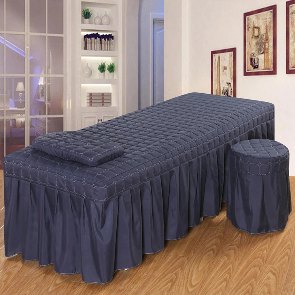 Cosmetic Linen Massage Table Skirt Beauty Bed Sheet Cover With Bedskirt Cosmetic Linen Massage Table Skirt Beauty Bed Sheet Cover With Bedskirt