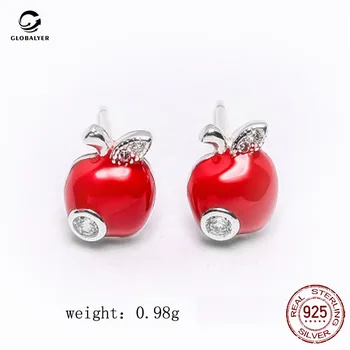 S925 sterling silver Apple earrings Female fashion Personality simple student temperament hypoallergenic earrings 295
S925 sterling silver Apple earrings Female fashion Personality simple student temperament hypoallergenic earrings 295
