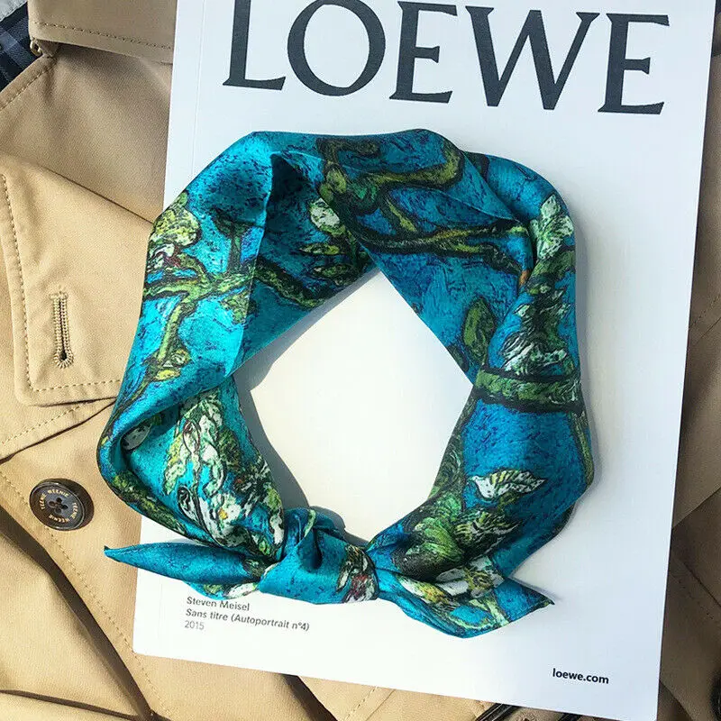 Women Vintage Small Kerchief Scarf 100% Silk Flower Tree Print Bandana Shiny Turban Bow Tie Band 53cm / 20.8 inches
Women Vintage Small Kerchief Scarf 100% Silk Flower Tree Print Bandana Shiny Turban Bow Tie Band 53cm / 20.8 inches