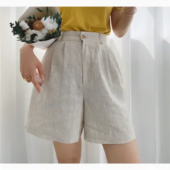 Two color options high waist lady shorts 2020 summer new Solid color Linen office lady casual wild shorts
Two color options high waist lady shorts 2020 summer new Solid color Linen office lady casual wild shorts