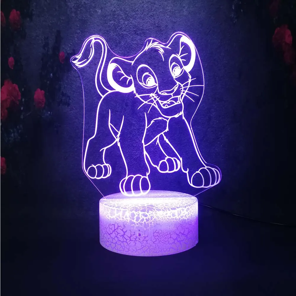 Anime Cartoon Animal The Little Lion King Simba Shape LED Kid Night Light 3D Creative Illusion 7 color Change Bedside Table Lamp
Anime Cartoon Animal The Little Lion King Simba Shape LED Kid Night Light 3D Creative Illusion 7 color Change Bedside Table Lamp