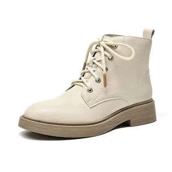 Martin Boots Women's 2019 Autumn And Winter New Style round-Toe Leather Lace-up Short Boots Chunky Heel British Style Plus Velve 
Martin Boots Women's 2019 Autumn And Winter New Style round-Toe Leather Lace-up Short Boots Chunky Heel British Style Plus Velve