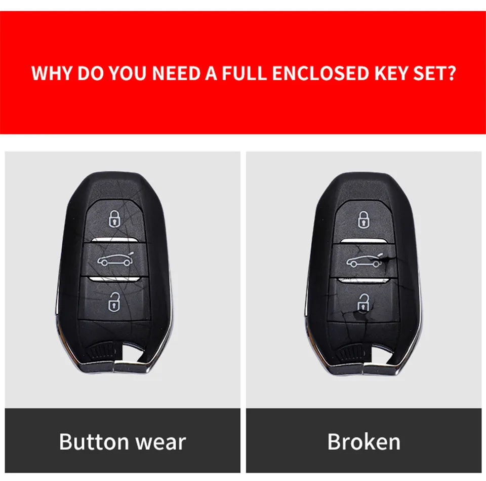Shell Cover Holder Car Key Fob Case 5008 DS5 DS6 For Peugeot 208 DS3 For Citroen C4 C5 X7 C4L C6 C3-XR 3008 4008 Accessories
