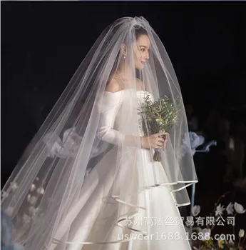 3m Long White Cathedral Veil Wedding Veil Bridal Veil No Comb 1 Layer Wedding accessories velo voile 
3m Long White Cathedral Veil Wedding Veil Bridal Veil No Comb 1 Layer Wedding accessories velo voile