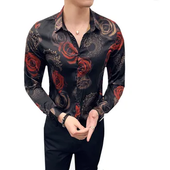 Spring Man Floral Print Flower Shirt Clothing For Men Slim Fit Pron Club Party Shirt Hawaiian Youth society Long Sleeve Shirt
Spring Man Floral Print Flower Shirt Clothing For Men Slim Fit Pron Club Party Shirt Hawaiian Youth society Long Sleeve Shirt