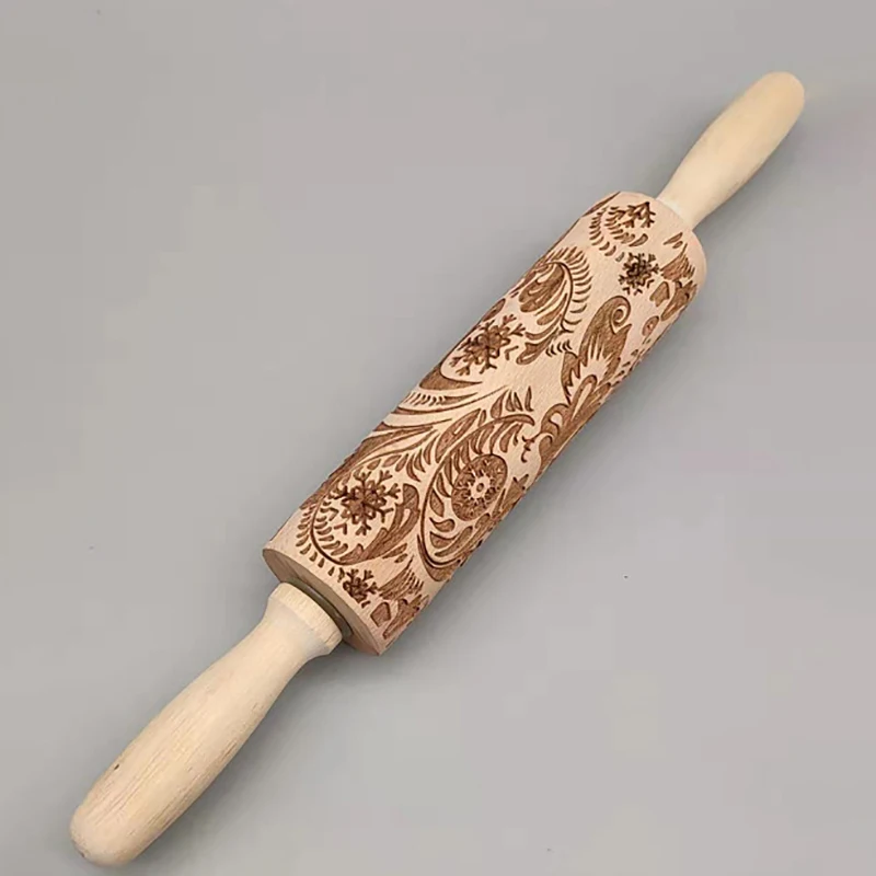 Christmas Embossed Rolling Pin Baking Engraved Carved Rolling Pin Baking Accessories With Flowers And Snowflakes
Christmas Embossed Rolling Pin Baking Engraved Carved Rolling Pin Baking Accessories With Flowers And Snowflakes