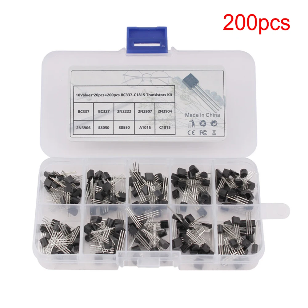 200PCS TO-92 In-lineTransistor Box NPN TO-92 PNP BC337 BC547 Transistors Box Pack Transistor kit TO-92
200PCS TO-92 In-lineTransistor Box NPN TO-92 PNP BC337 BC547 Transistors Box Pack Transistor kit TO-92