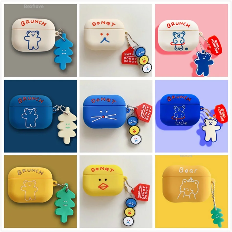 3D Cute Cartoon Bear Earphone Case for Airpods Pro Case Silicone Cover for Apple Air Pods 1 2 3 Cases Accessories with Keychain
3D Cute Cartoon Bear Earphone Case for Airpods Pro Case Silicone Cover for Apple Air Pods 1 2 3 Cases Accessories with Keychain