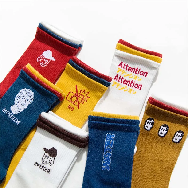 Korea Women Socks Funny Cute Cartoon Long Socks novelty Letter Girl phiz Socks cotton Happy Japanese Harajuku skateboard Socks 
Korea Women Socks Funny Cute Cartoon Long Socks novelty Letter Girl phiz Socks cotton Happy Japanese Harajuku skateboard Socks