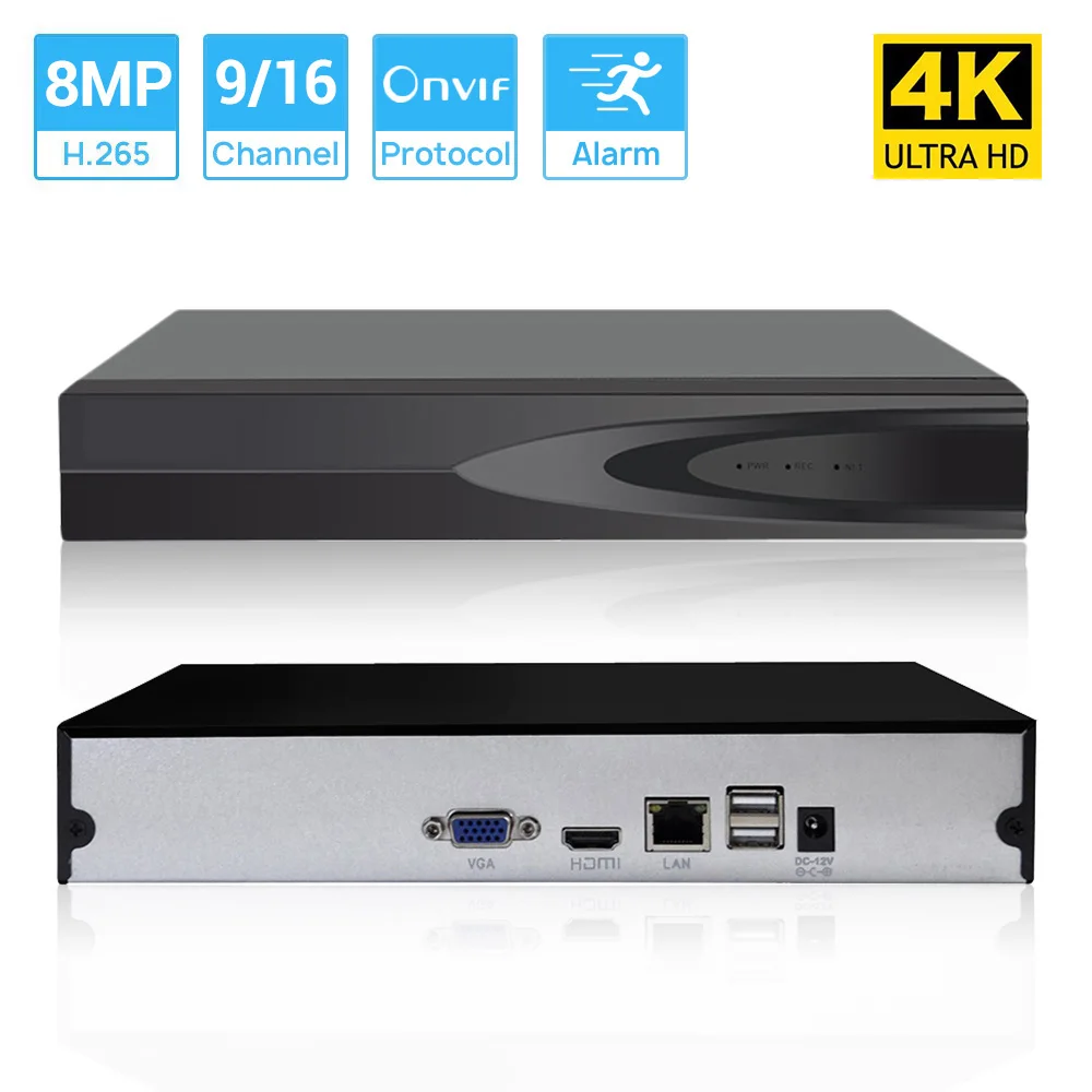

Hamrolte 8MP CCTV NVR 16CH/9CH 4K Network Video Recorder Face Detection Xmeye Cloud Home Surveillance Recorder H.265 P2P