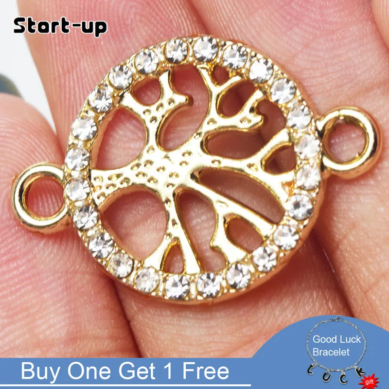 5pcs/lot Gold Silver Color Crystal Rhinestone Tree of Life Charms Pendants Connectors for DIY Bracelet Jewelry Making 26.5*18mm
5pcs/lot Gold Silver Color Crystal Rhinestone Tree of Life Charms Pendants Connectors for DIY Bracelet Jewelry Making 26.5*18mm