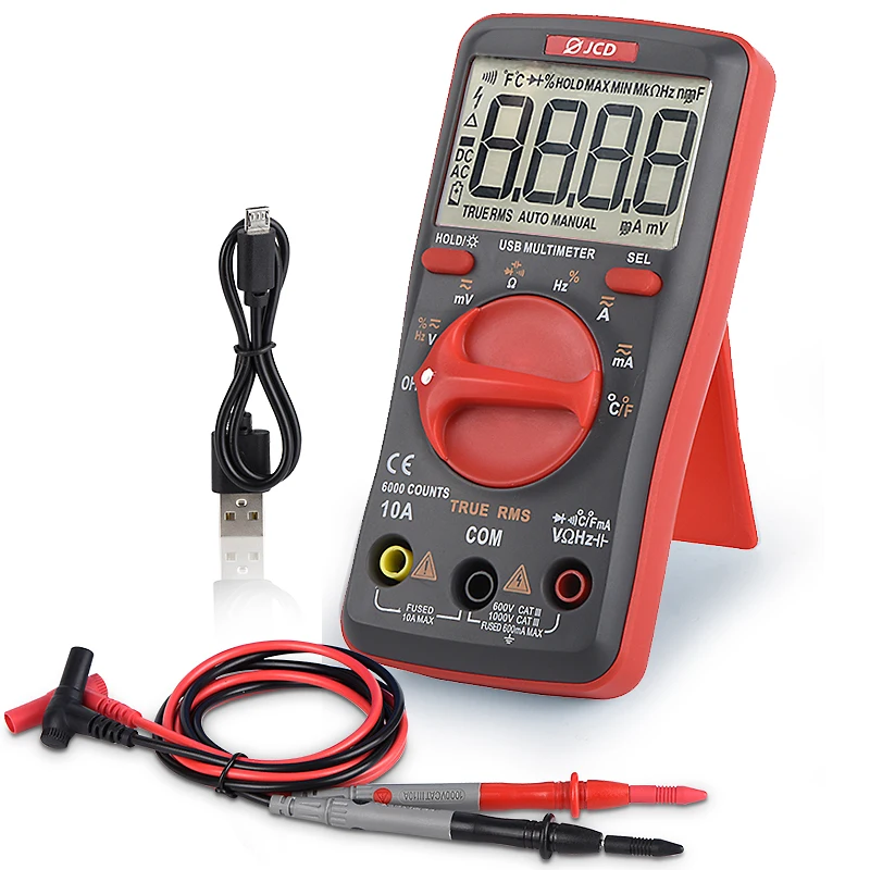QHTITEC Digital Multimeter Auto Range Backlight AC/DC Ammeter Volt Ohm Tester Portable Meter Multimetro With USB Charging
QHTITEC Digital Multimeter Auto Range Backlight AC/DC Ammeter Volt Ohm Tester Portable Meter Multimetro With USB Charging