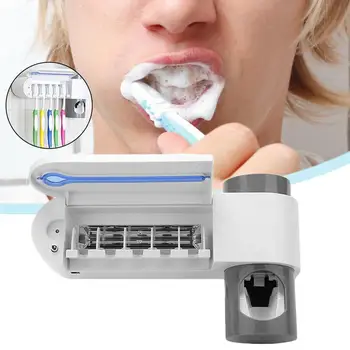 2 in 1 Antibacteria Ultraviolet Toothbrush Holder Sterilizer Automatic Toothpaste Dispenser Squeezer Bathroom Accessories Set
2 in 1 Antibacteria Ultraviolet Toothbrush Holder Sterilizer Automatic Toothpaste Dispenser Squeezer Bathroom Accessories Set