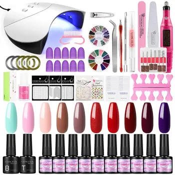COSCELIA Gel Polish Nail Art Manicure Tools Kit Soak Off Manicure Set Gel Nail Polish Kit Varnish Set With Nail Drill Machine 
COSCELIA Gel Polish Nail Art Manicure Tools Kit Soak Off Manicure Set Gel Nail Polish Kit Varnish Set With Nail Drill Machine