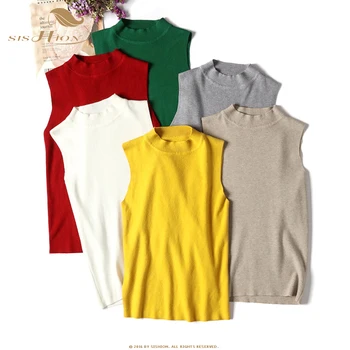 2020 New Sweater Vest VD1504 Sleeveless Women Knitted Vest half turtleneck Tops Black White Green Casual Solid Pullovers
2020 New Sweater Vest VD1504 Sleeveless Women Knitted Vest half turtleneck Tops Black White Green Casual Solid Pullovers