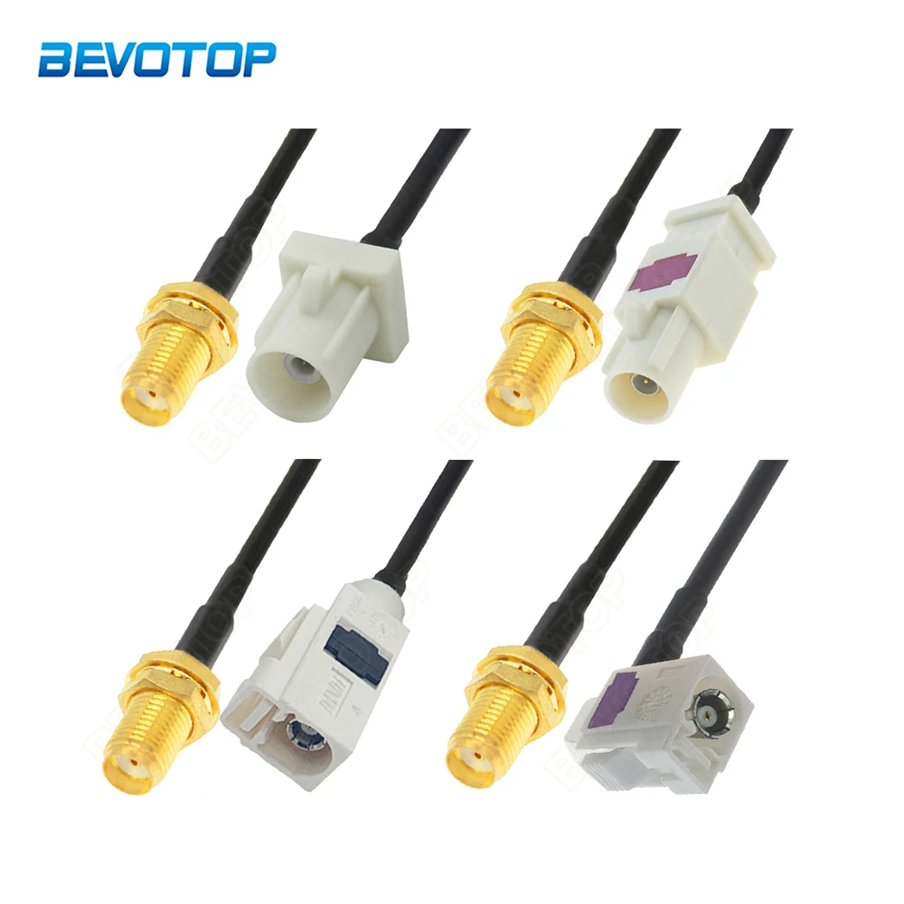 White Fakra B Male / Female to SMA Jack 50 Ohm RG174 Cable Adapter Radio Antenna Extension Cord RF Coaxial Pigtail Jumper | Обустройство