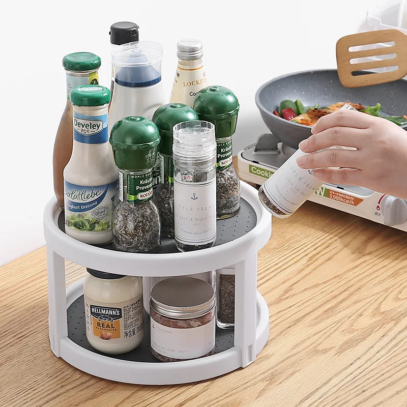 Kitchen Condiment Rotary Shelf Multi Functional Double Layer Seasoning Storage Rack Cosmetics Storage Rack
Kitchen Condiment Rotary Shelf Multi Functional Double Layer Seasoning Storage Rack Cosmetics Storage Rack