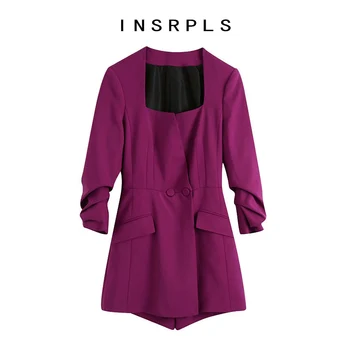 INSRPLS Women Chic Fashion Double-Fabric Playsuits Vintage Square Collar Three Quarter Sleeve Female Jumpsuits Mujer
INSRPLS Women Chic Fashion Double-Fabric Playsuits Vintage Square Collar Three Quarter Sleeve Female Jumpsuits Mujer